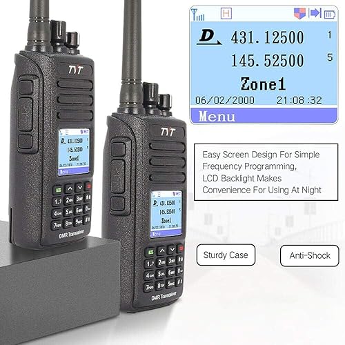 Miniatura 4 de TYT MD-UV390 Digital Dual Band VHF UHF DMR Radio Impermeable IP67 Walkie Talkie con cable de programación