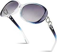Sunier Lunettes de Soleil Femme Polarisées Grand Cadre Designer surdimensionné Protection UV400