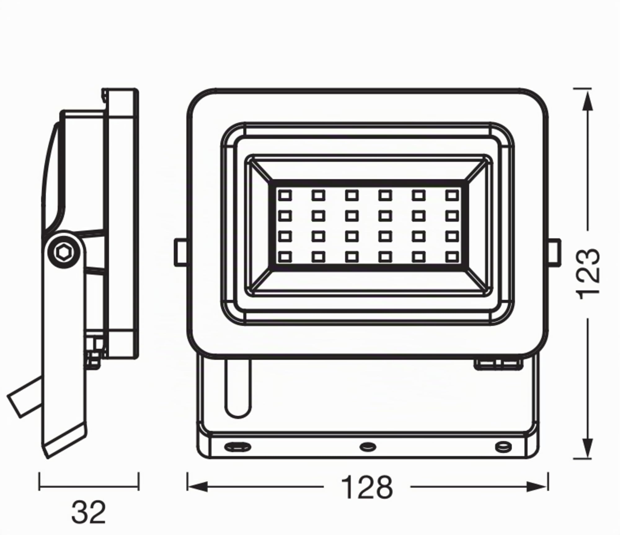 LEDVANCE LED-Flutlicht mit Energieeffizienzklasse A, schwarzes Aluminiumgehäuse, 5 W, 870 lm, für Außenanwendungen, kompaktes Design, leichtes Gewicht, einfache Montage, 8-pack