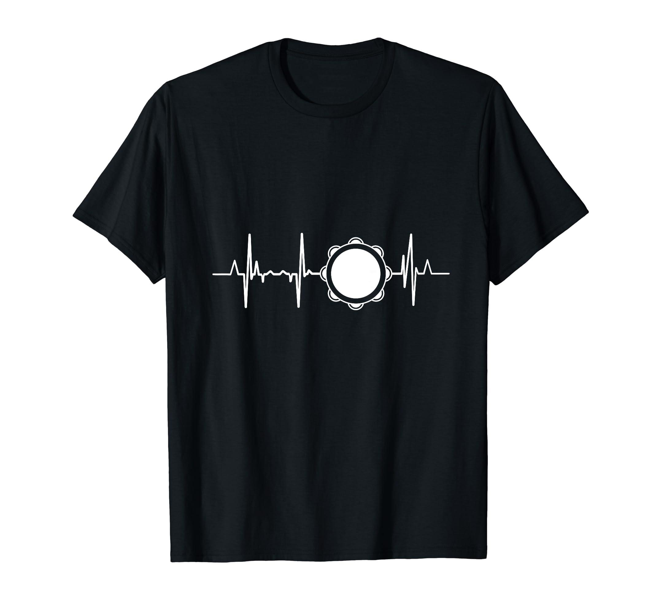 Tambourine Player Heartbeat Tambourine T-Shirt, Black
