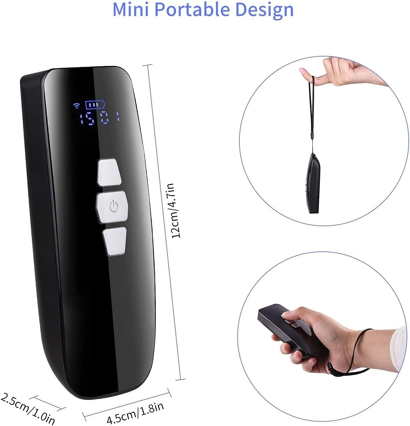 Mini przenośny skaner Bluetooth 1D Bezprzewodowy skaner kodów kreskowych z zamiatarką do przechowywania ekranu