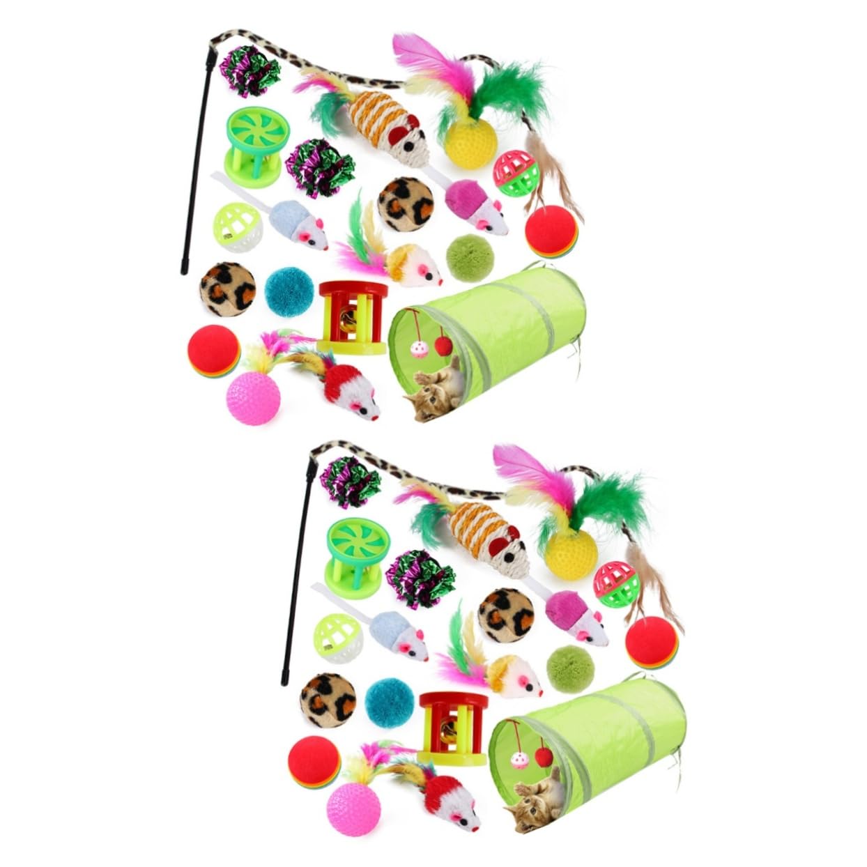 FOMIYES 42stücke Teiliges Katzen-spielzeugset Mit Teaser-Stick Interaktive Spielzeuge Für Katzen Fördert Spiel Und Langlebige Materialien Für Stundenlangen Spaß