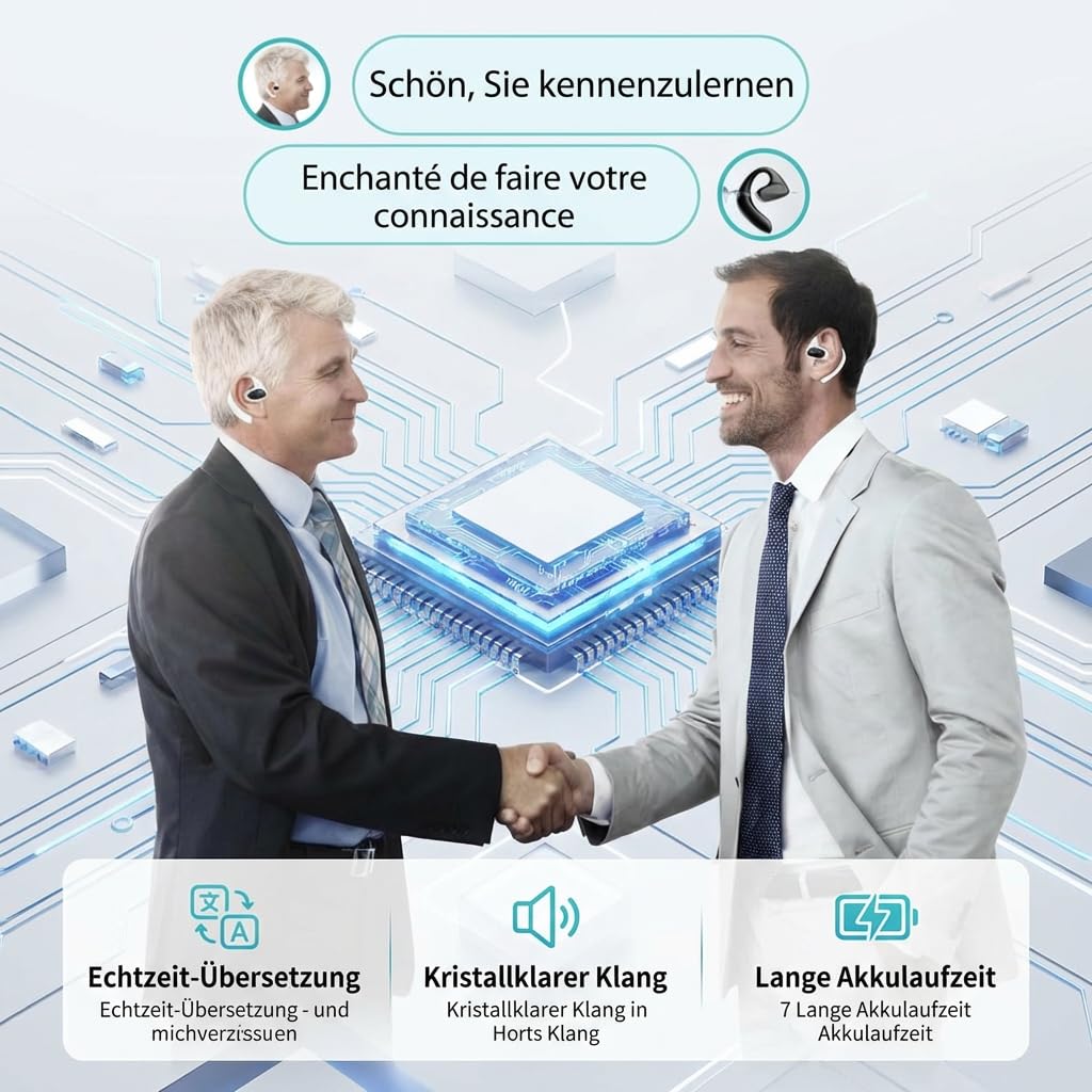 sonabuds übersetzer Original – Übersetzer Kopfhörer 144 Sprachen Echtzeit Übersetzung Mit Bluetooth Und Noise Cancelling Für Reisen Und Business Tragbar & Wiederaufladbar (Schwarz)