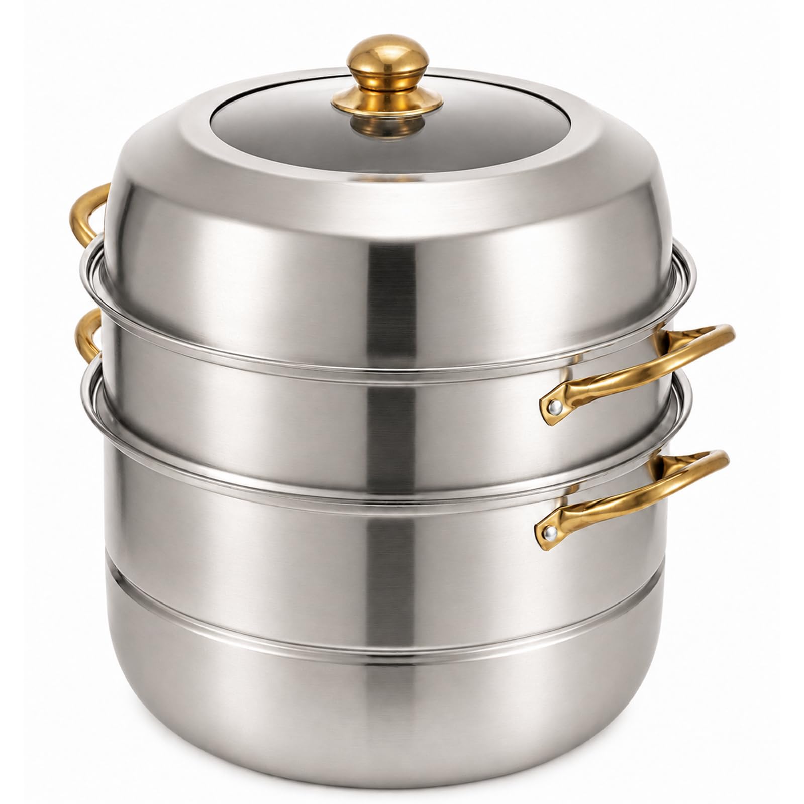 SUNNYNEST 35CM 3 Tier Stainless Steel Induction Hob Steamer