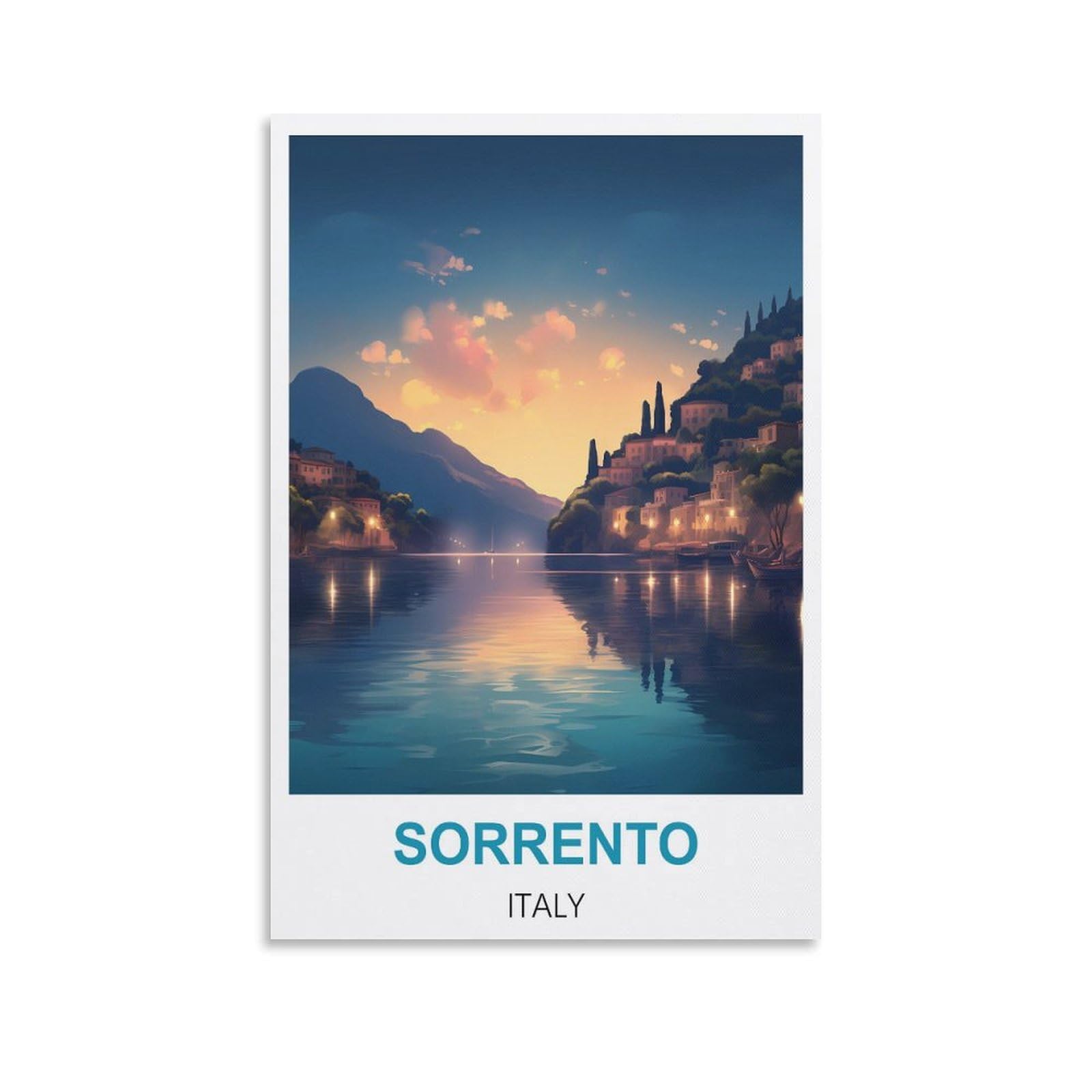 Metal Tin Sign,Sorrento Italy,Metal Wall Decorative Tin Signs for Home Kitchen Bar Coffee Shop Club Orchard Decoration 15x30cm
