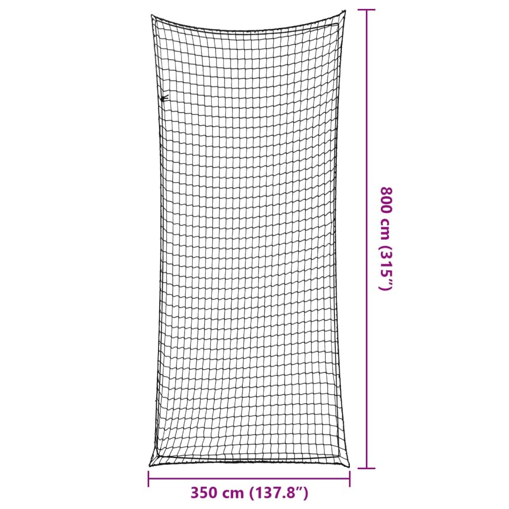 Mangloder Anhängernetz mit Gummiseil in Schwarz 8x3,5 m für Fahrzeuge, Transportnetz, Ladungssicherung, Kofferraumnetz, Gepäcknetz, flexibel, wetterfest, für Anhänger, LKW, SUV, Kombi, Wohnmobil