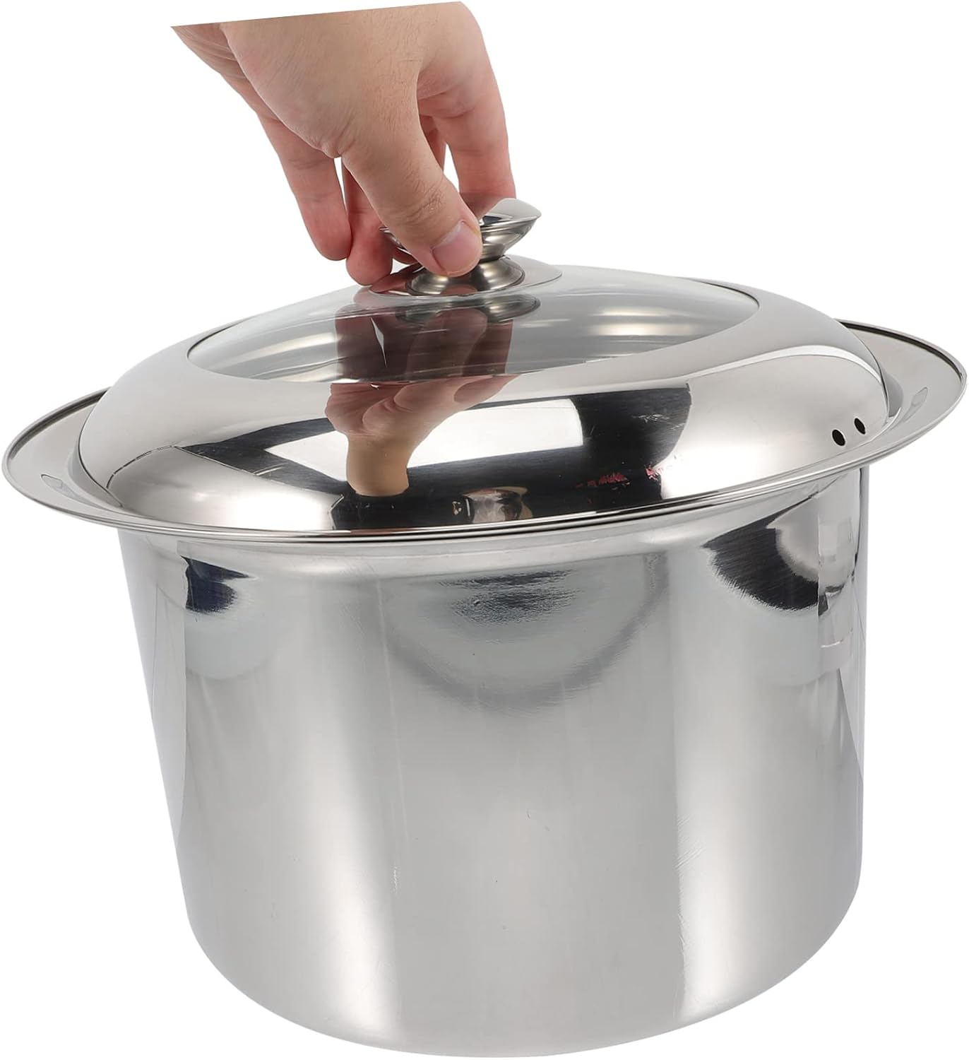 minkissy Thick-Wall Stainless Steel Spittoon Lid Bed Pan Night Urine Holder Storage Bucket for Home Use