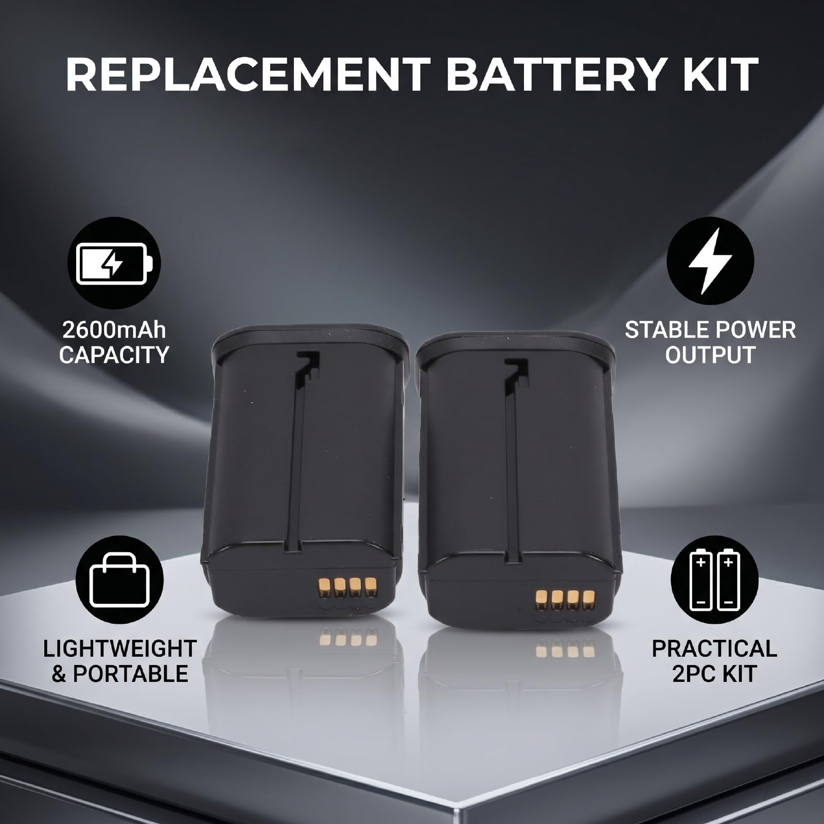 Zunate Cargador de Batería para Cámara, Paquete de 2 Baterías Recargables de 2600 MAh, Repuesto de Accesorios para Cámara de Energía de Reserva para Q2 Q3 Q3 43 SL2 SL2 S SL3 SL3 S