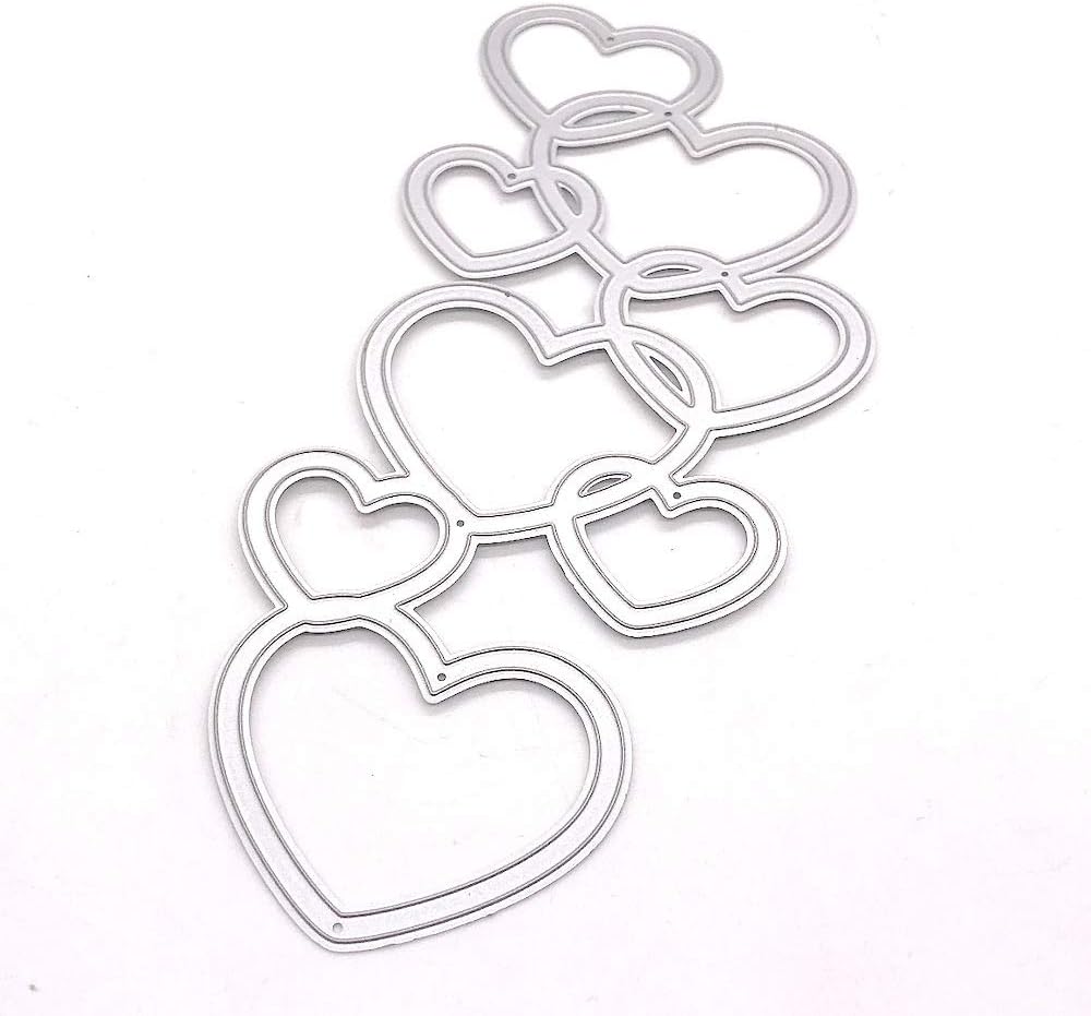 KSCRAFT Nested Heart Slimline Background Metal Cutting Dies Stencils for DIY Scrapbooking/Photo Album Decorative Embossing DIY Paper Cards