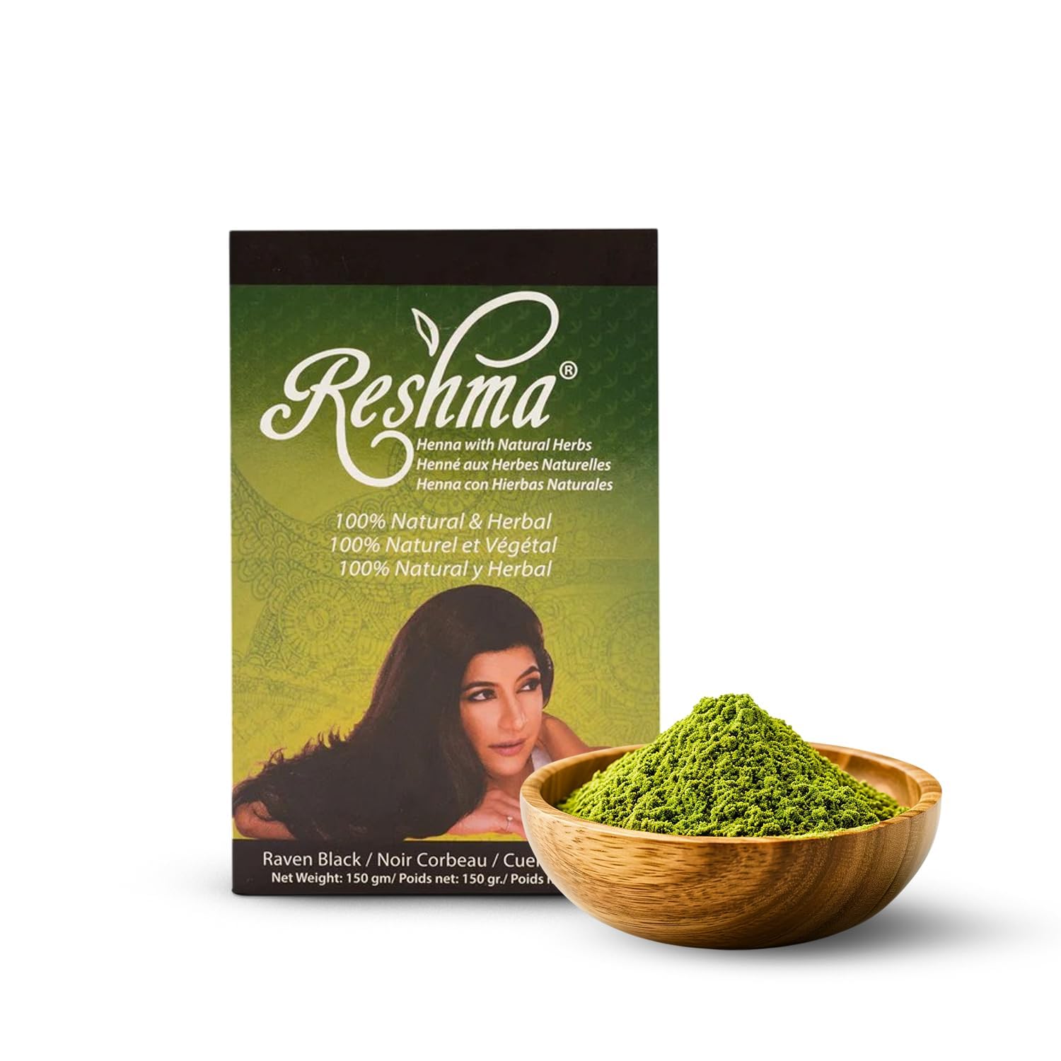 Reshma Beauty (Raven Black) - Henna Hair Colour Pure Natural & Organic Dye with Goodness of Herbs (Raven Black, Pack Of 1)