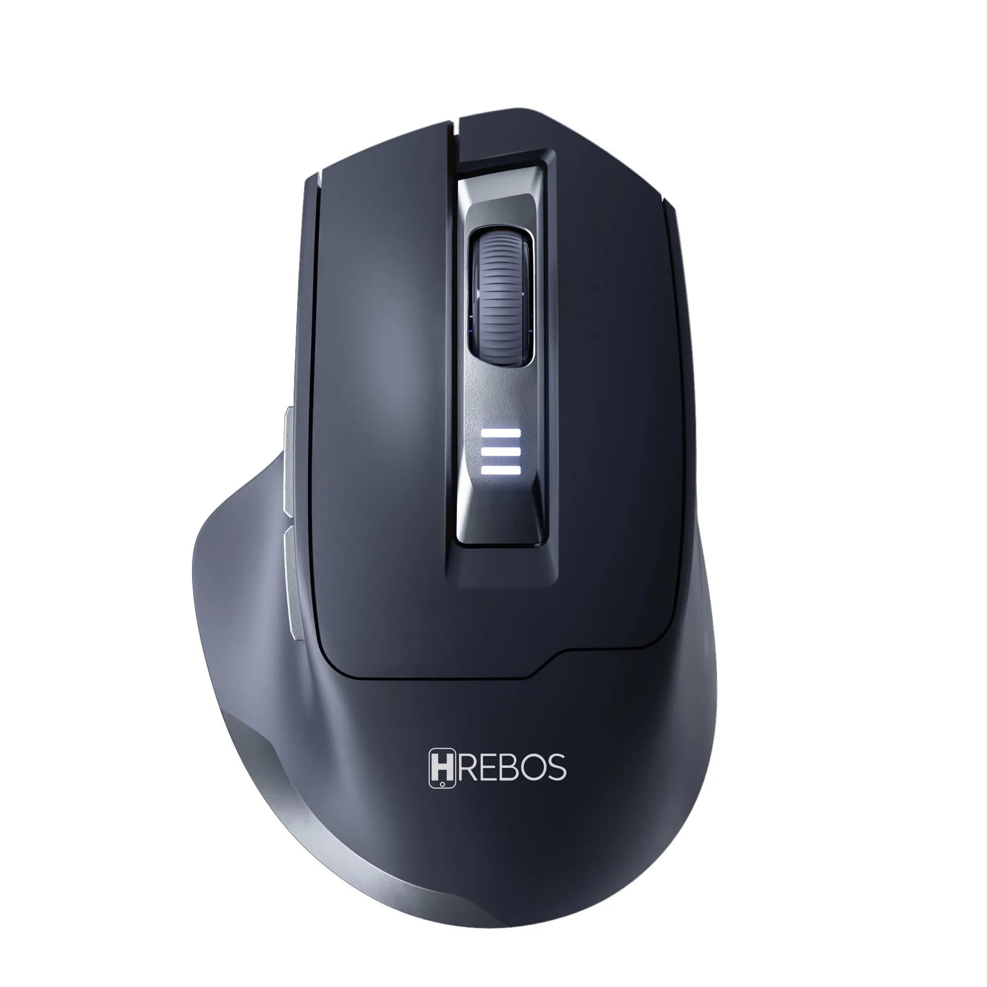 Mouse Ergonômico Sem Fio Recarregável, 1600 DPI Ajustável, USB 2.4G, Redução de Tensão no