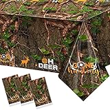 Containlol Camo Table Cloth Plastic Hunting Birthday Party Decorations Camo Hunting Tablecloths Decorations Woodland Table Covers for Camouflage Baby Shower Party Supplies(3 Piece)