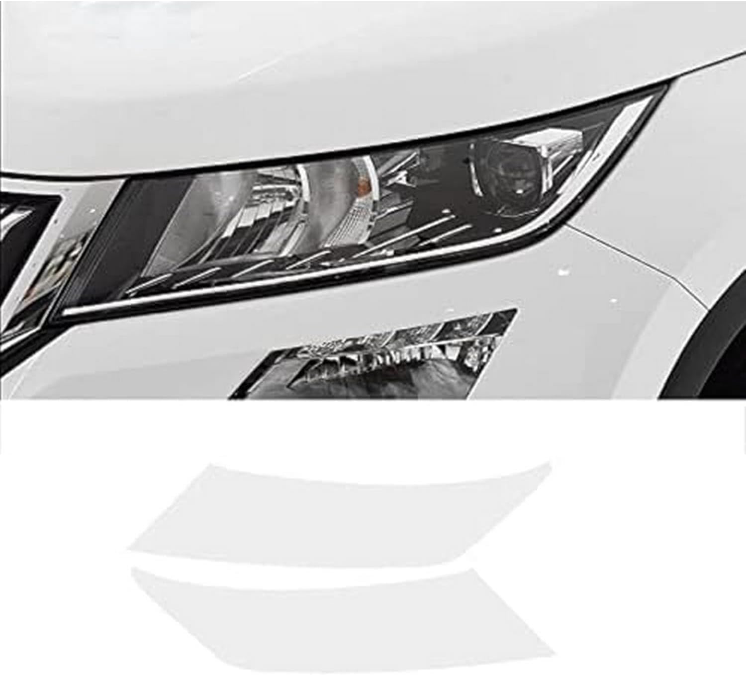 SamLng Car Front Light Film for Kodiaq 2016-2020 Car Headlight Protective Film Front Light Transparent Blackened TPU Sticker Car Headlight Protective Film