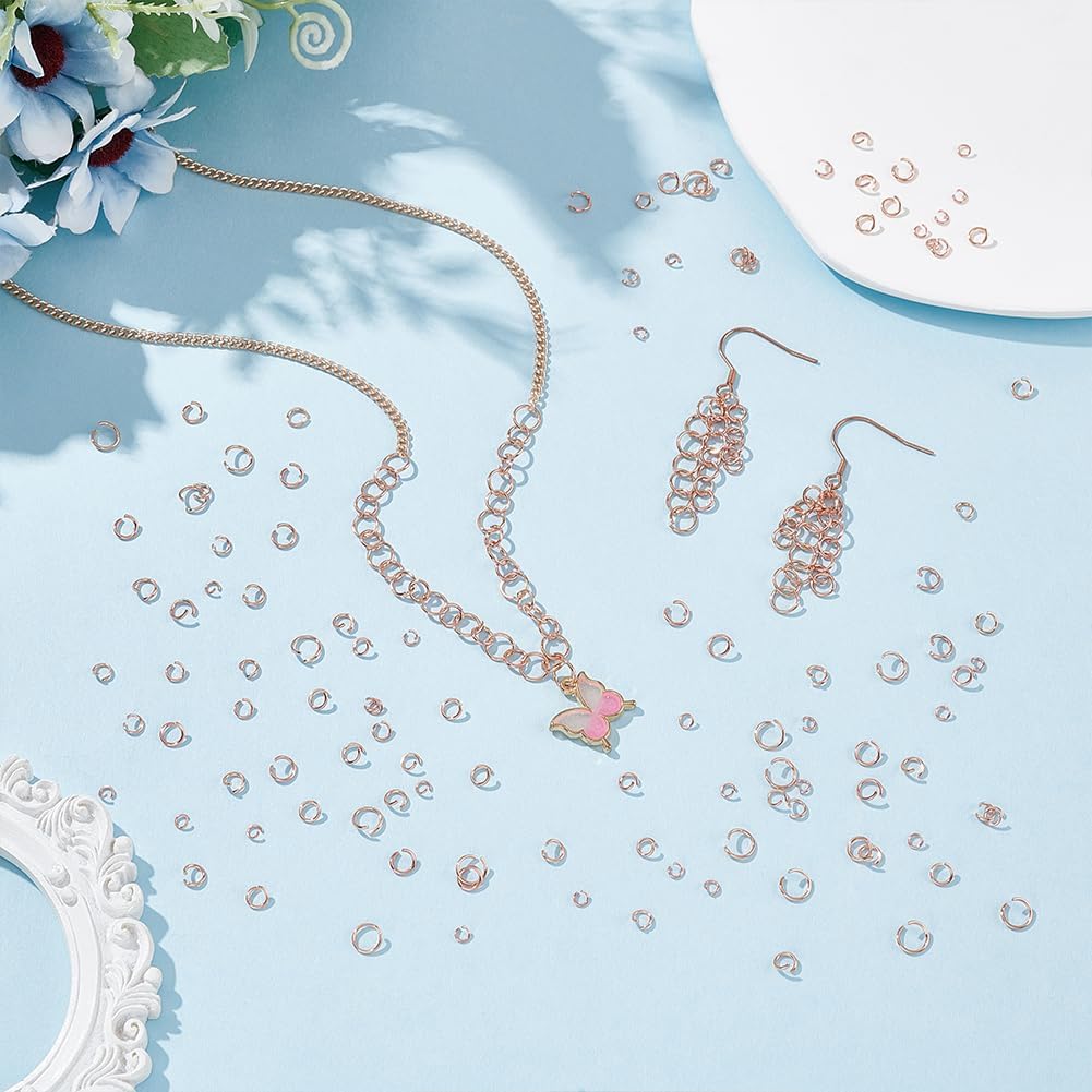 UNICRAFTALE 250pcs 3/4/4.5/5/6mm Open Jump Rings Rose Gold Jump Rings Stainless Steel Round O Rings Connectors for Chainmail Jewelry Bracelet Necklace Making - Image 2
