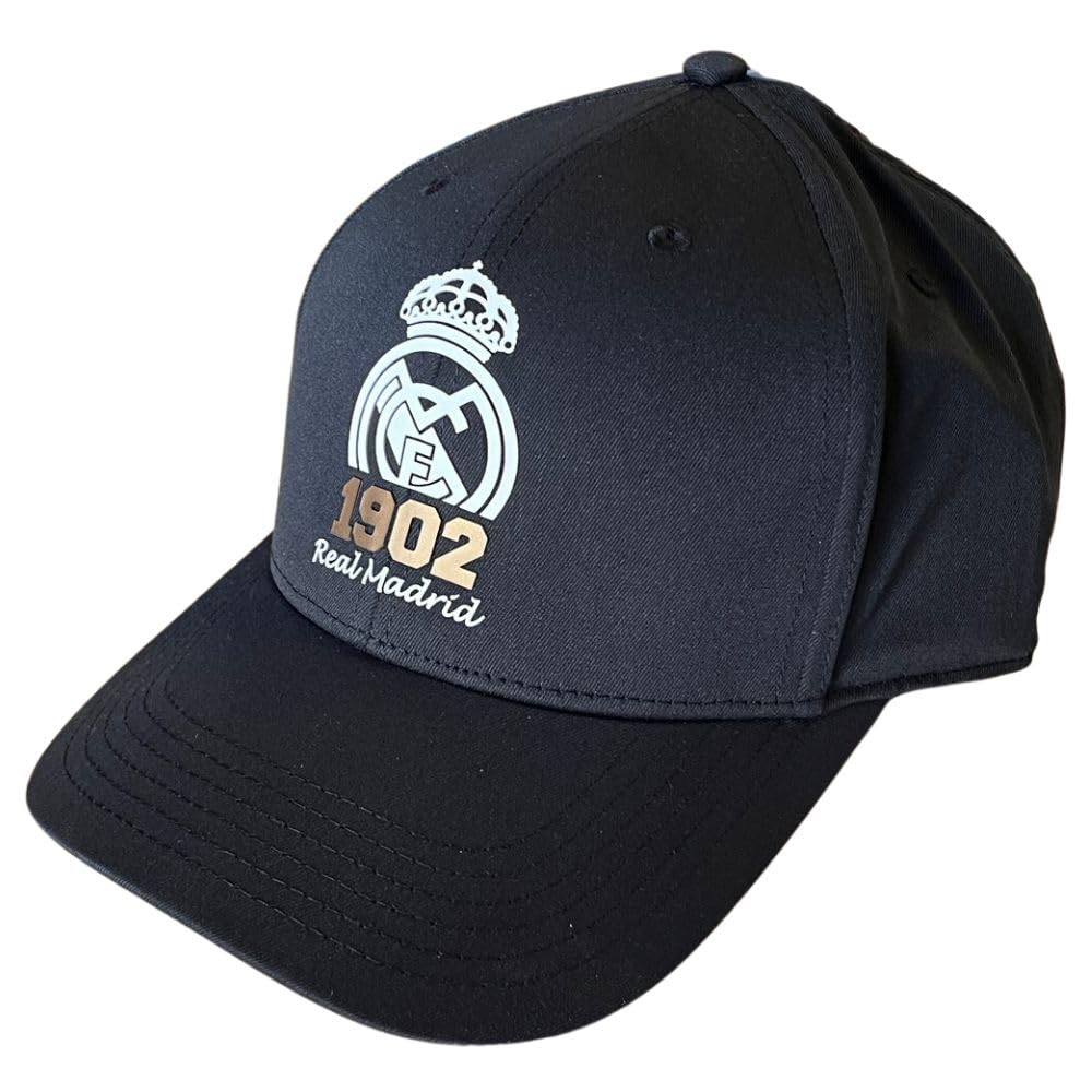 Real Madrid Gorra 1902 con Escudo - Color Negro - Niño