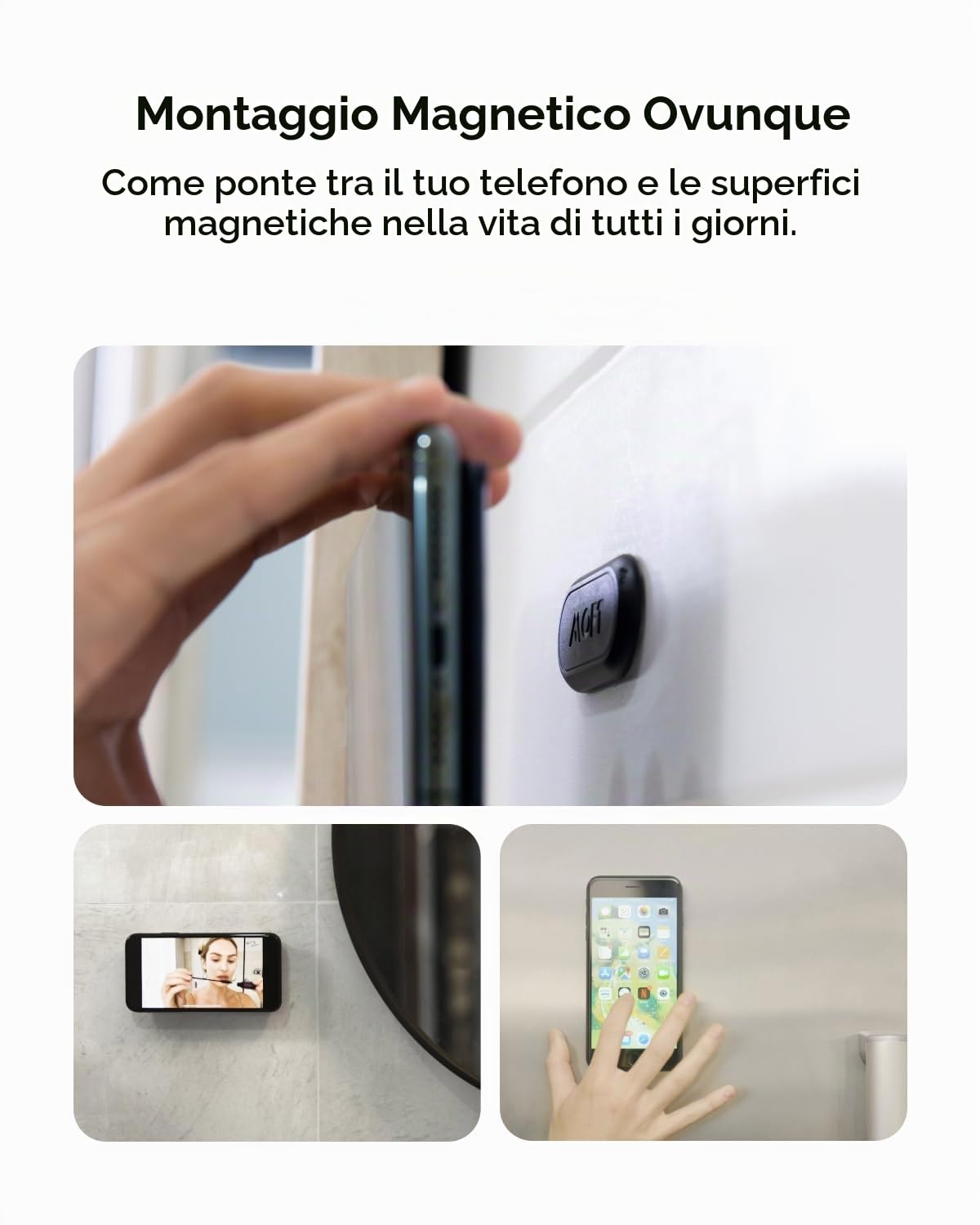 MOFT Portafogli Portacarte per Cellulare, Porta carte Adesivi Supporto per Telefono, Invisibile Adesiva Supporto Cellulare in Pelle Vegana per iPhone Android Smartphone (Jet Black)