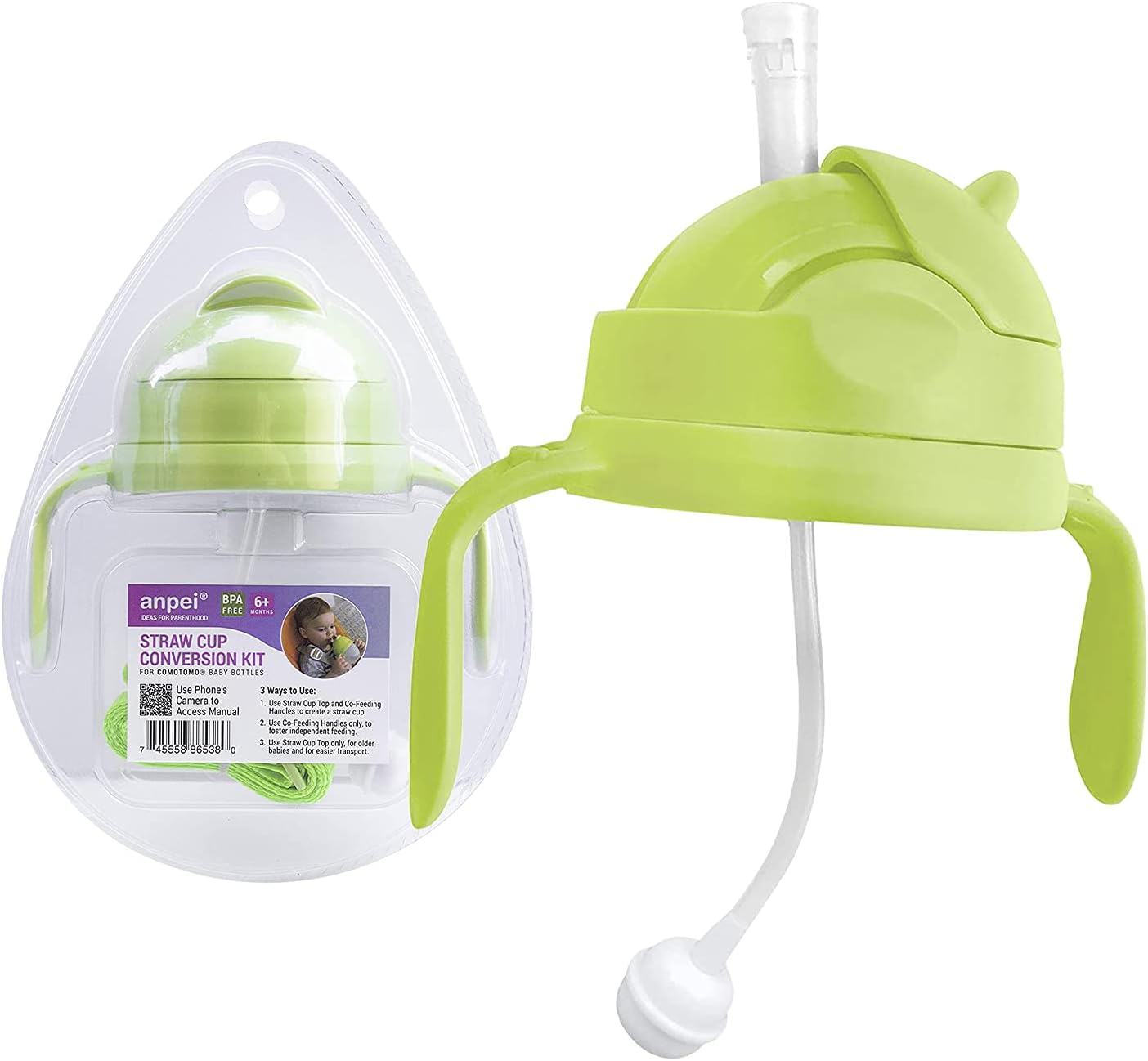 ANPEI 3in1 Weighted Straw Sippy Cup Conversion Kit for