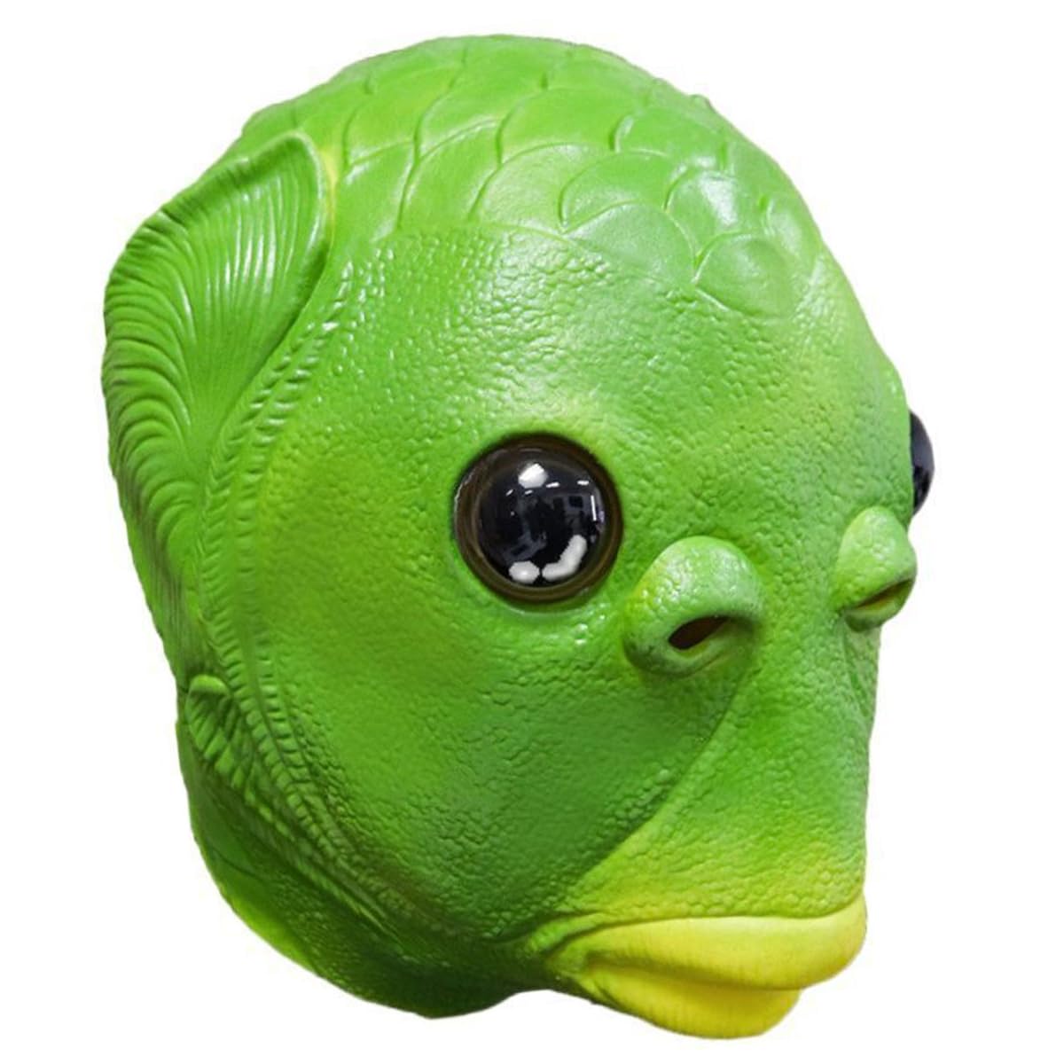 LGWJHCY Máscara de látex de pez verde, máscaras de Halloween, máscaras de animales, disfraces realistas, accesorios de cosplay, máscaras divertidas para Halloween, carnaval y fiestas
