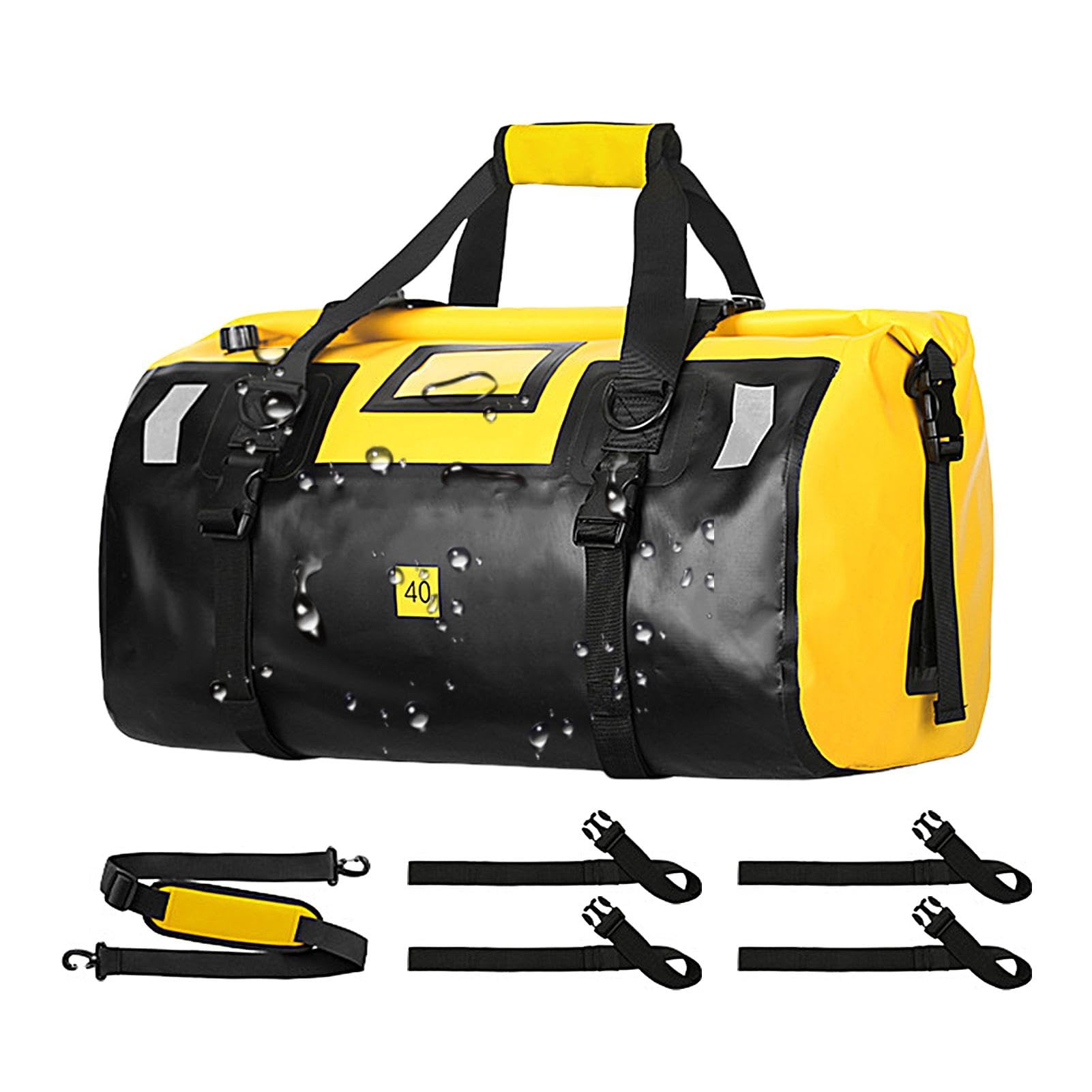 wasserdichte Reisetasche – Motorradgepäck, wasserdichter Rucksack 40 Liter | Trockentaschen, Satteltaschen, robuste Trockentaschen zum Schwimmen, Camping, Reisen, Fitnessstudio