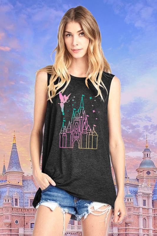 Magical Tank Tops Women Magic Kingdom Tank Fairy Castle Tshirt Girls Trip Tee Family Vacation Shirt Sleeveless Tops2