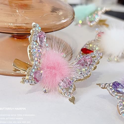 2 horquillas de mariposa voladora 2023 nuevas pinzas de pelo de mariposa con diamantes de imitación elegante clip lateral de metal pinzas de pelo