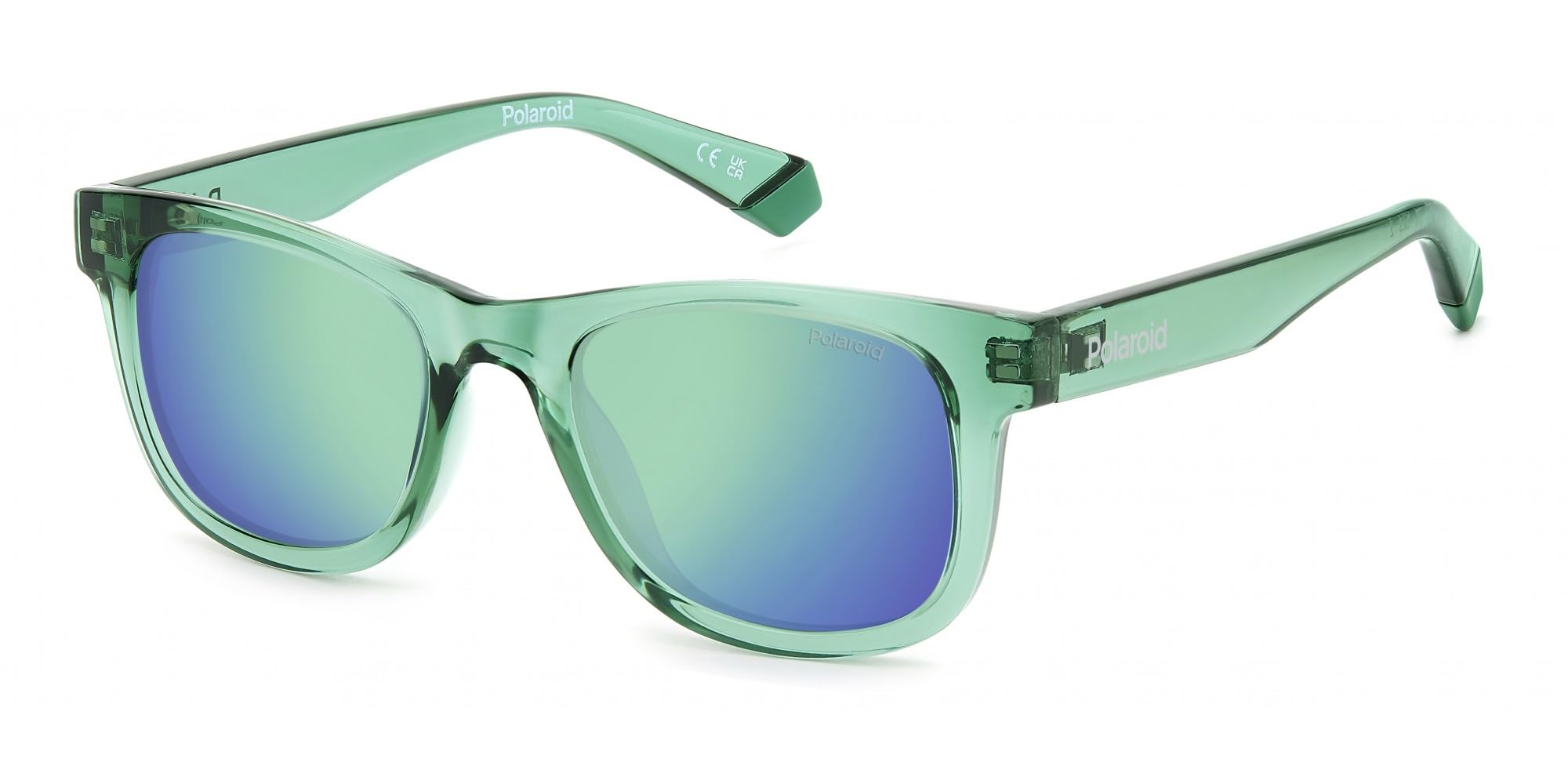 Polaroid Green Pld 8009/N/New 1Ed/5Z Kid Sunglasses Plastic Squared Polarized Mirror