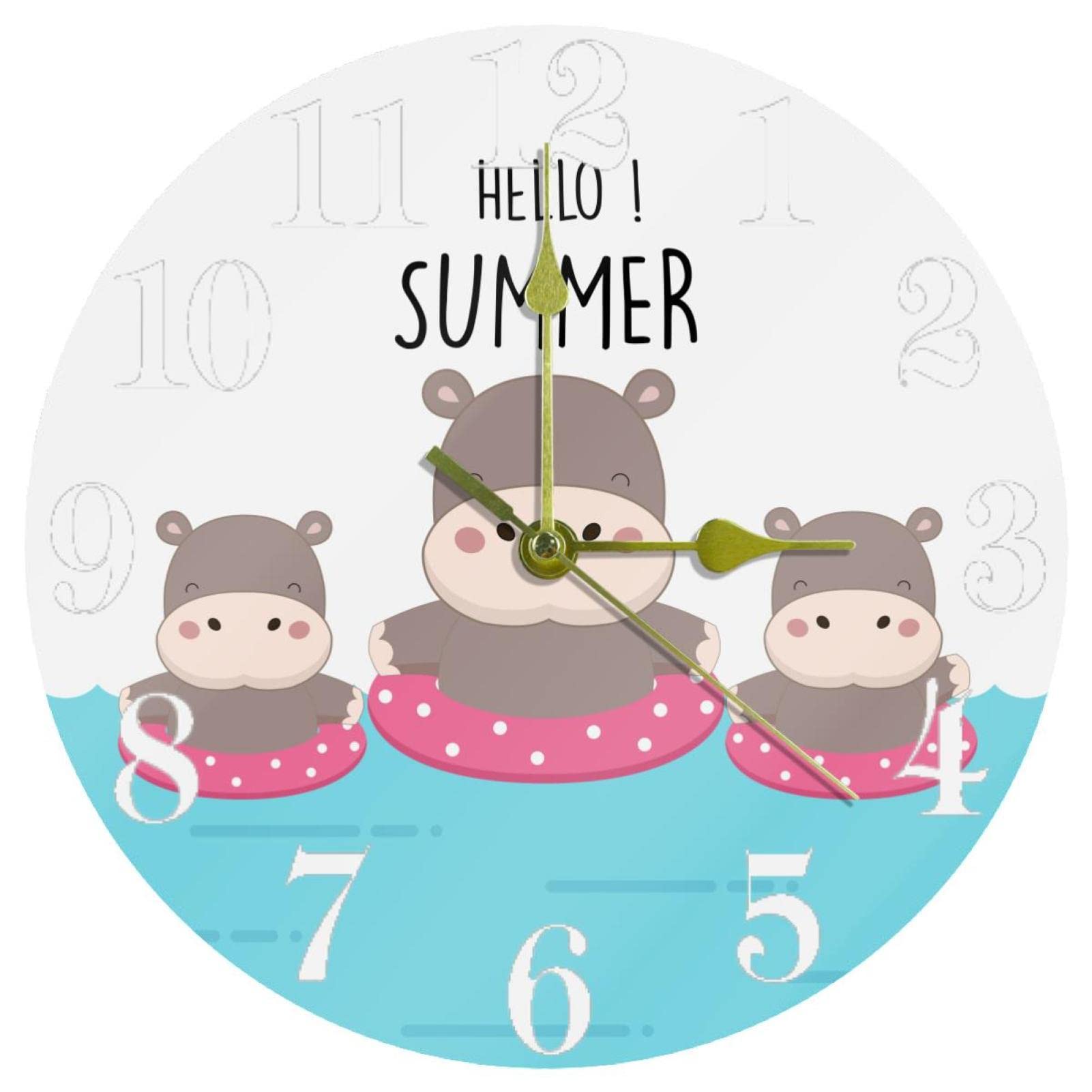 Horloge silencieuse hippopotame sans tic-tac pour retrouver le sommeil dans une chambre d enfant