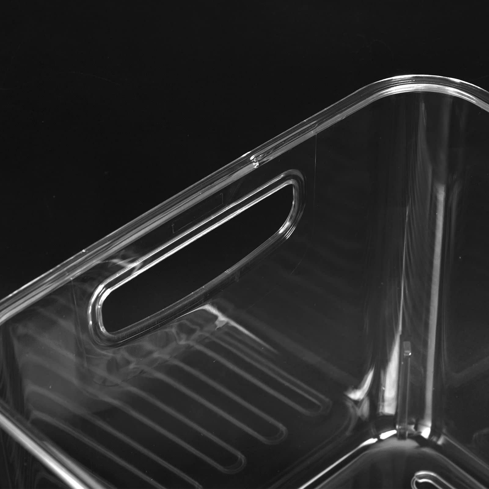 für Küchenorganisatoren, 4PCS Transparente Lagerbehälter für Kühlschrank und Schrank, Plastikkörbe mit Deckel für die Lagerung von Lebensmitteln, klare stapelbare Kisten
