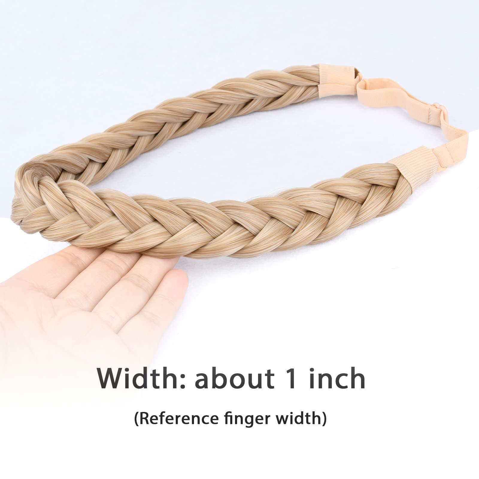 Gledola 2 Strands Fishtail Plaited Braids Headband Braided Synthetic Hair Elastic Stretch, Hair Accessory for Bride Women - Image 4