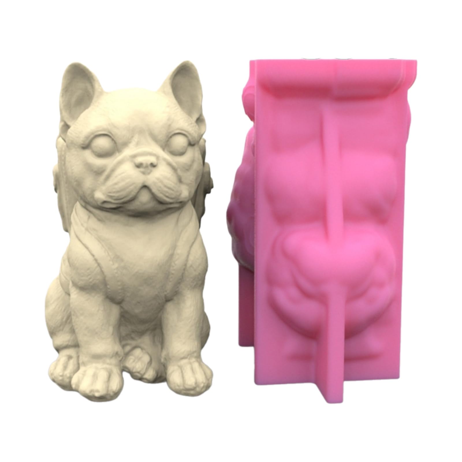 Moule en silicone 3D chien pour pot de fleurs aux détails précis