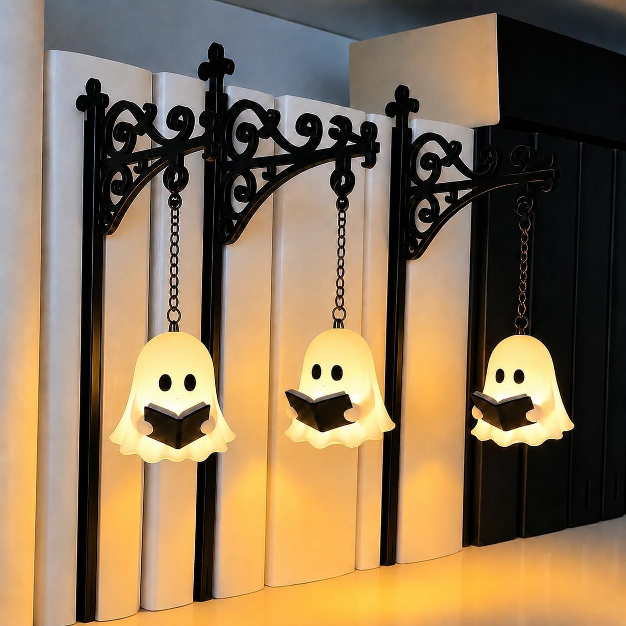 Library Lantern-Decorative Bookshelf Lighting, Mini Bookshelf Lamp, 3pc