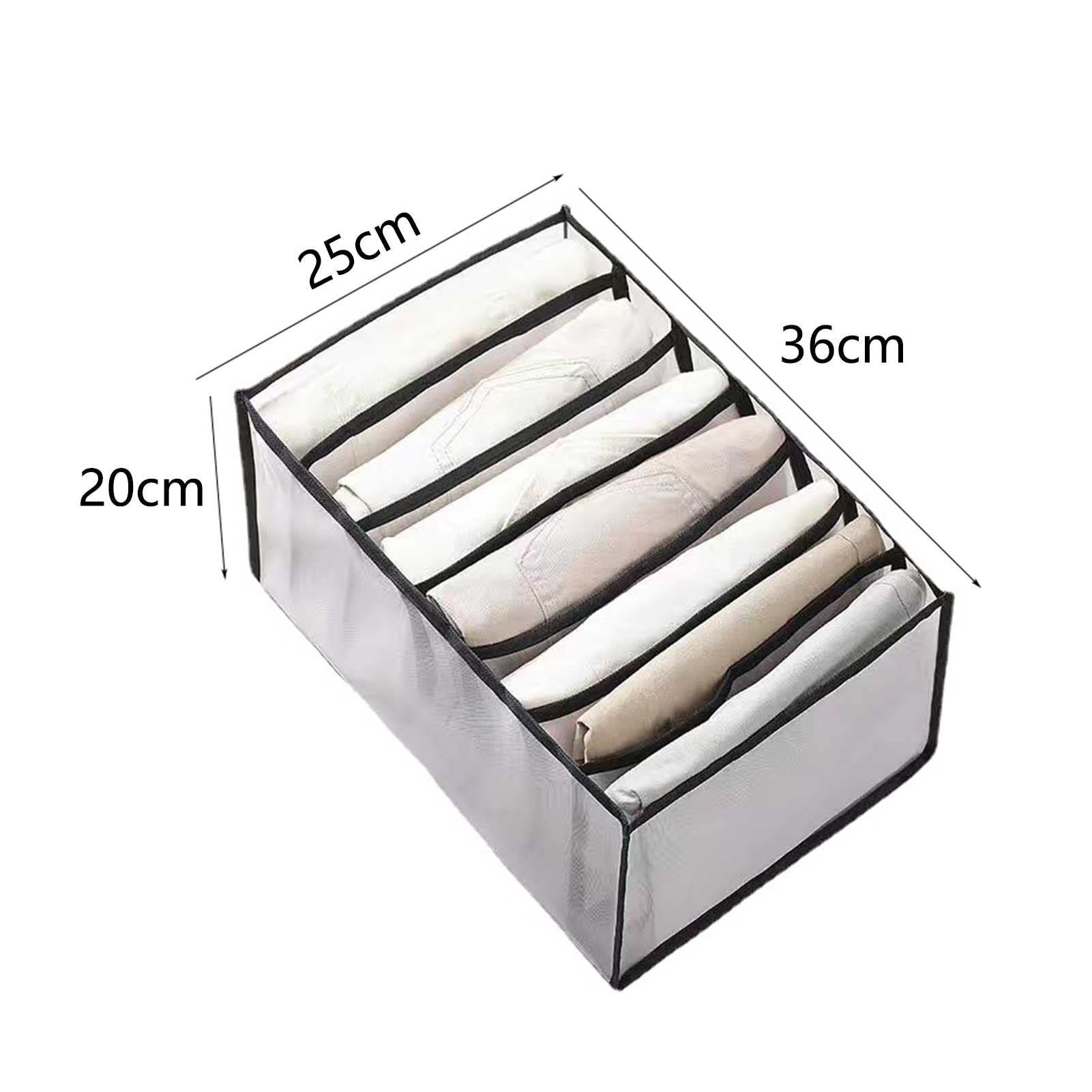 Organizador de armarios, Organizador de cajones Plegables de Malla de 7 Compartimentos, fácil de Limpiar, for Jeans, Leggings, Ropa Interior, Calcetines, Camisetas (4 Piezas)