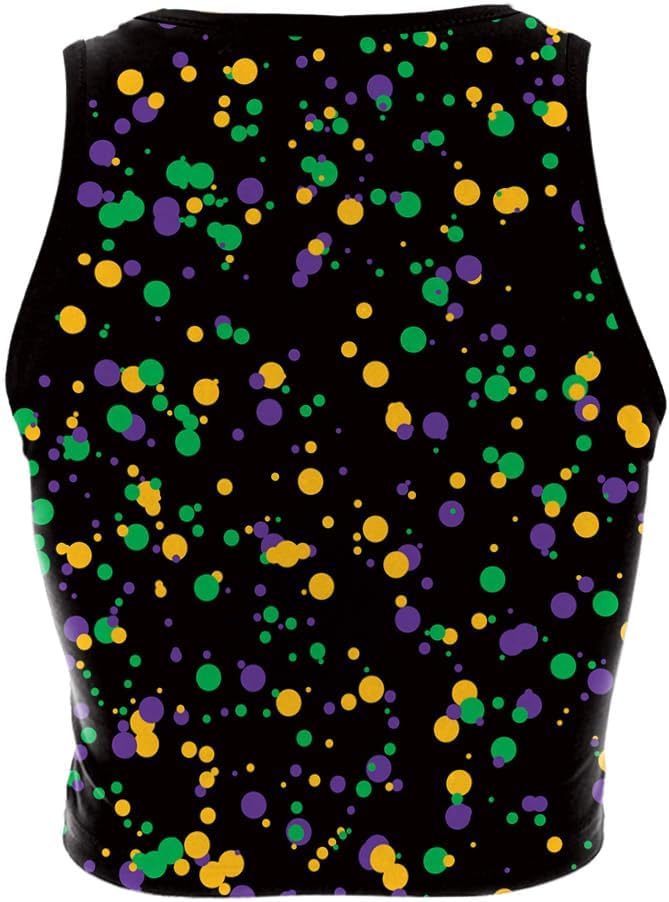 St Patricks Day Crop Top Lucky Womens Shamrock Irish Flag Vest Clover Printed Tank Shirt - Image 4