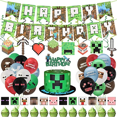 64 Piezas Minero Decoración Cumpleaños,...