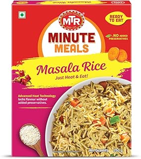 MTR Minute Meals Masala Rice 250g | Ready-to-Eat Meals | Instant, Heat & Eat | Delicious Spiced Rice