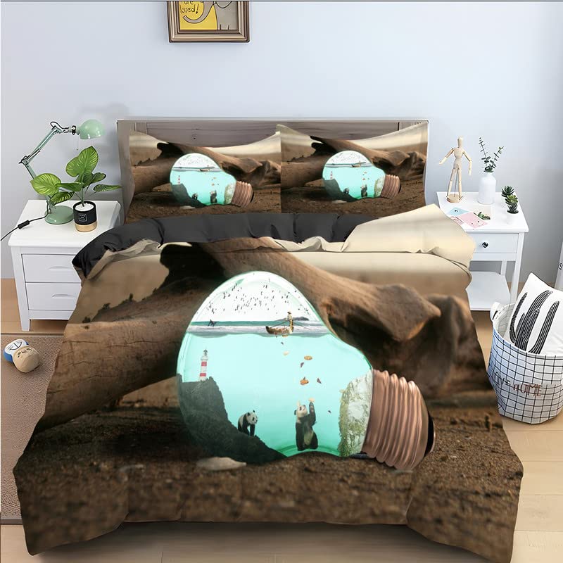 Housse de couette 160x200 en microfibre premium 110g/㎡ avec fermeture éclair