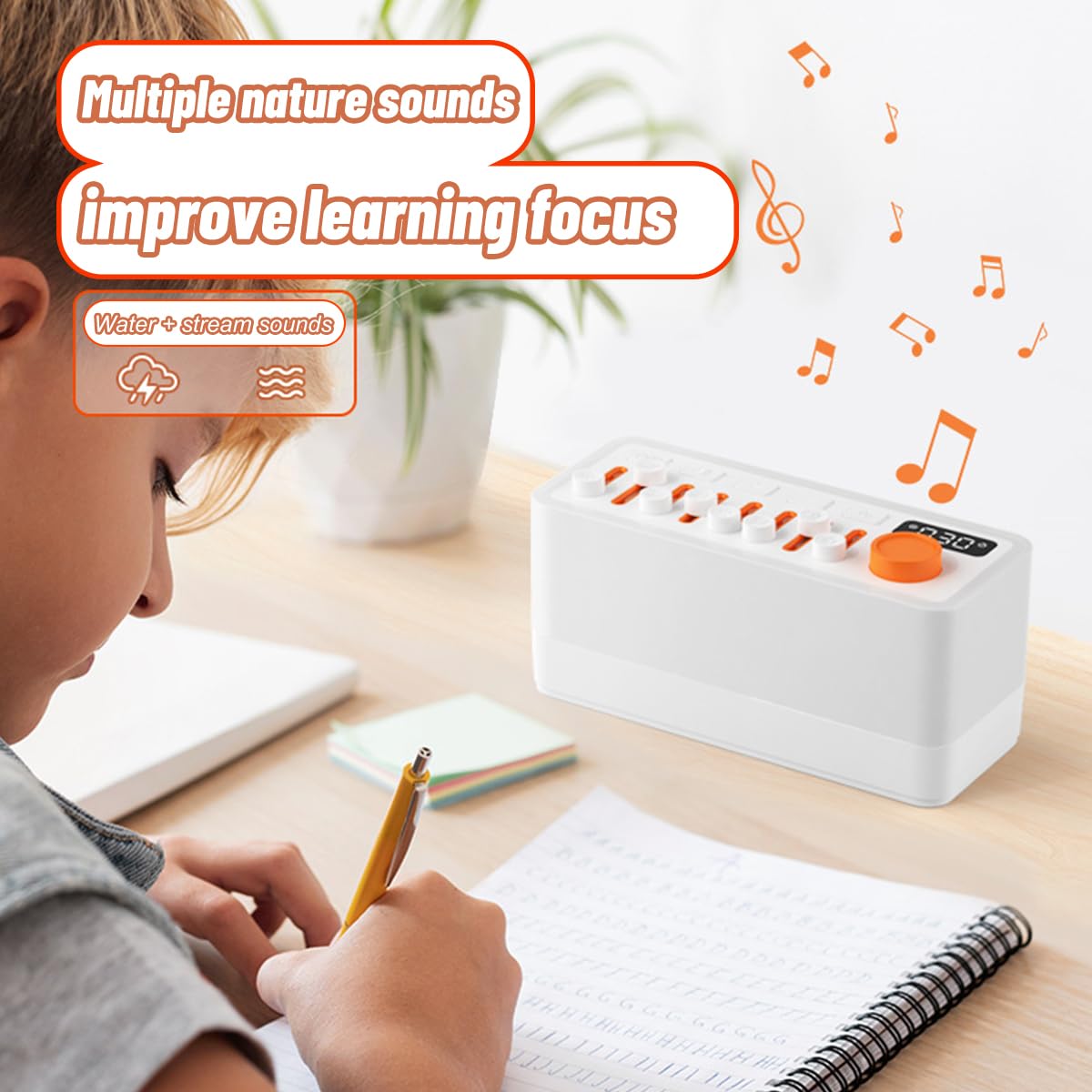 White Noise Machine, Smart Sleep Aid Speaker with 8 Nature Sounds, Portable Bluetooth Speaker 7 Colors Night Lights, Wireless Bluetooth Speaker with Timer Auto Shutoff