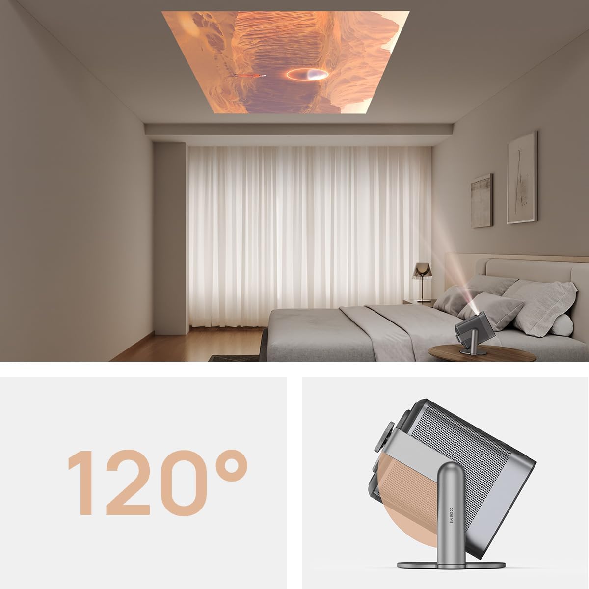 XGIMI Halo+ GTV NEW Portable Projector with Multi-Angle Projector Stand