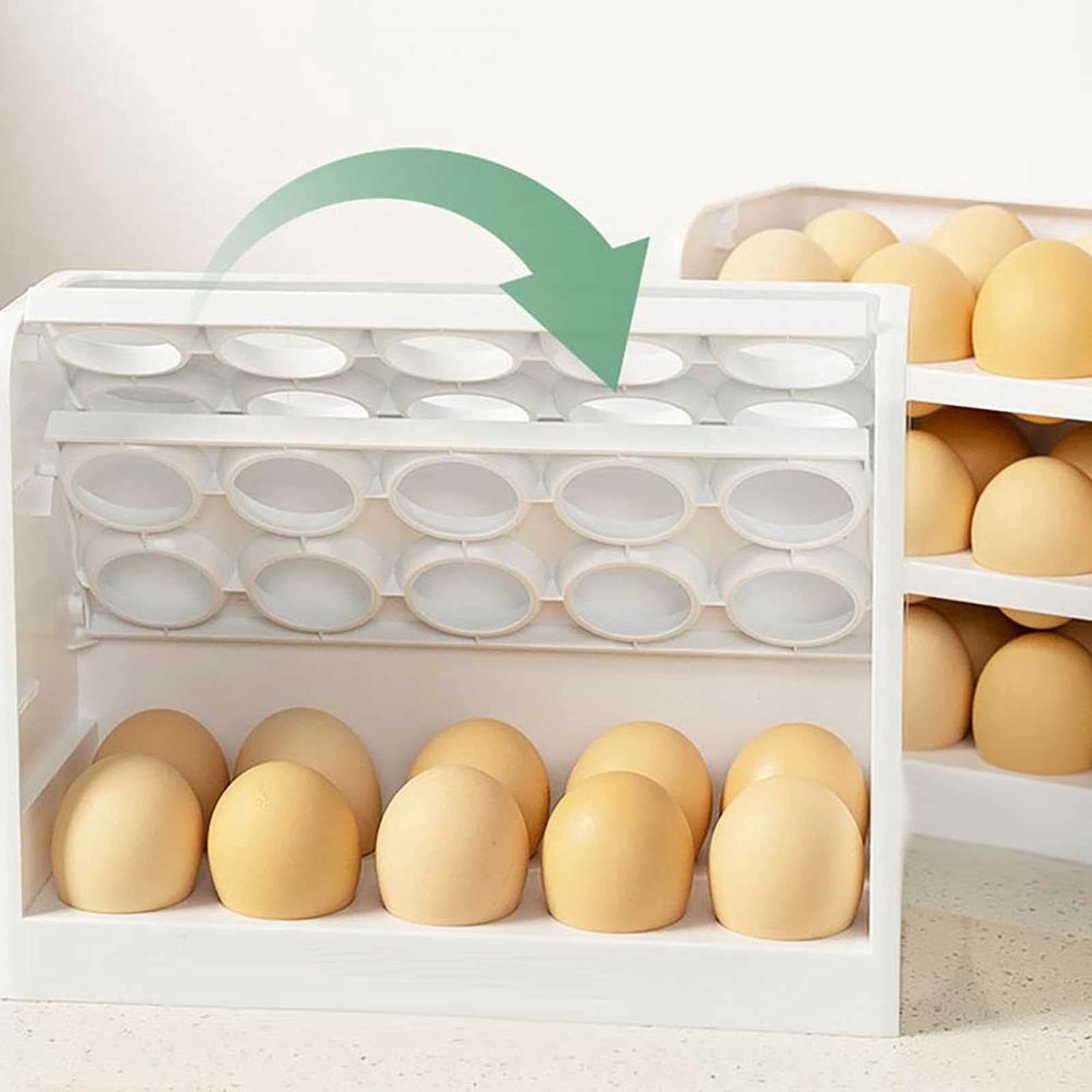 Estantes de Pared flotantes, Soporte para Huevos de Nevera, contenedor de protección de Huevos para Ahorrar Espacio, Bandeja de Huevos de Tres Capas