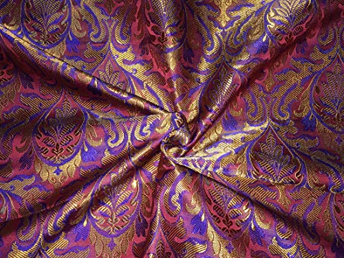 Tissu de brocart de soie bleu pour confectionner une robe de soirée élégante