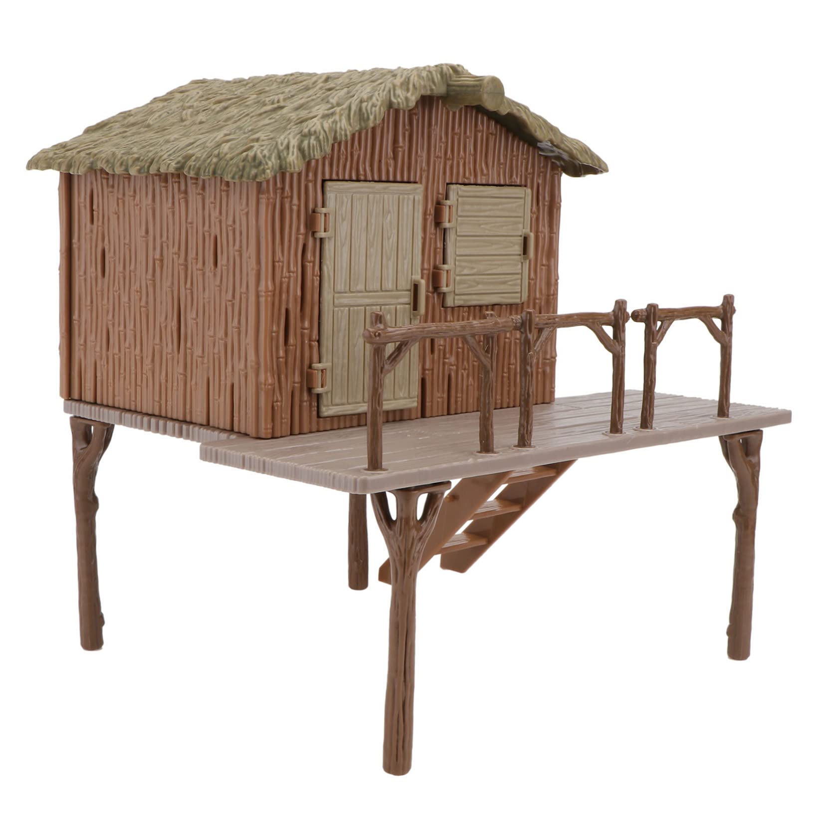 Abaodam Casetta con Tetto di Paglia 1 Pezzo in PVC Marrone