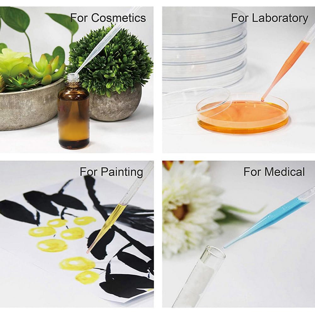 100 Pcs Mini Compte-Gouttes en Plastique Compte-Gouttes Outil Petit 0.2ml Refillable Transparent Longue Huile EssentiPipette de Laboratoire Huile EssentiLiquide Résine Artisanat Accessoires
