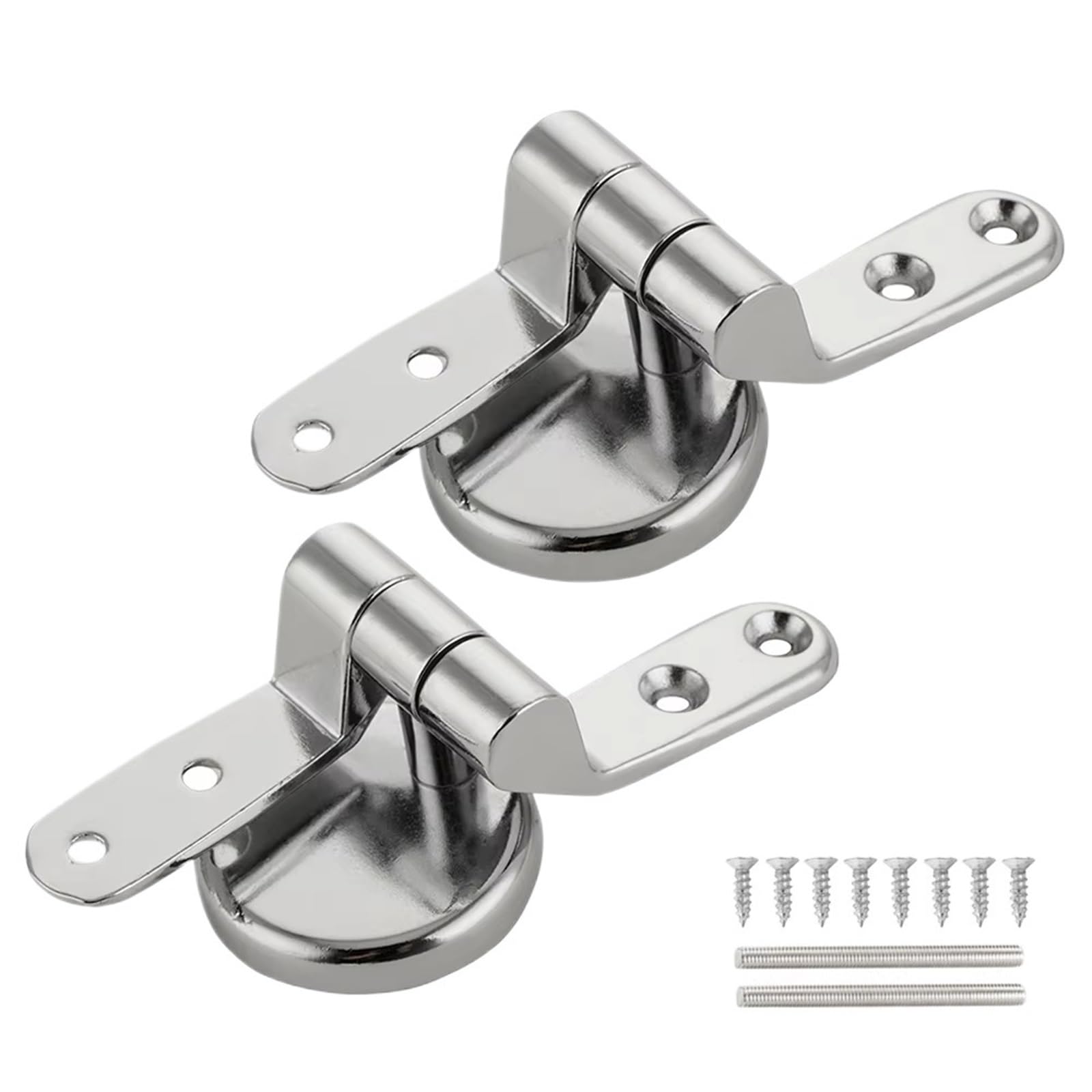 Toilet Hinges Replacement Zinc Alloy Toilet Seat Hinge Flush Cover Mounting Connector Lid Fittings Replacement Parts(Short)