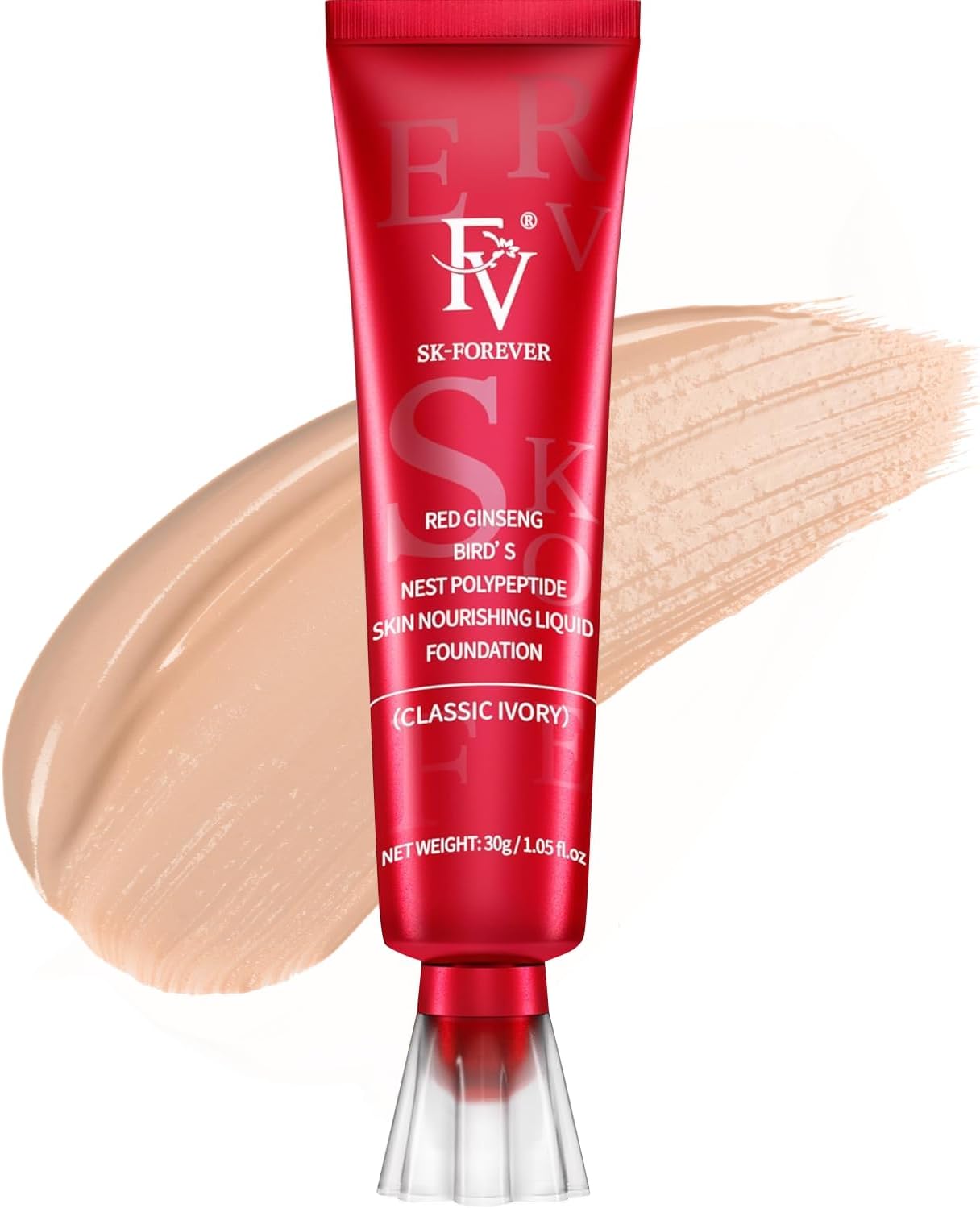 Waterproof Liquid Foundation with Matte Finish, Lightweight, Oil-Free, Natural Look Makeup for Combination & Oily Skin, Light to Medium Coverage, Classic Ivory, 1 fl. oz.