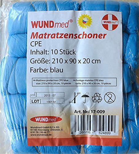 Preisvergleich Produktbild Matratzenschoner CPE blau 10 Stück im Beutel