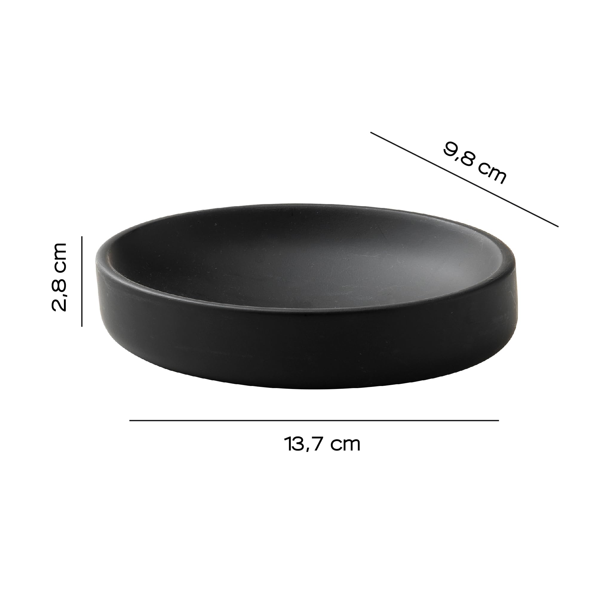Gedy Brenda Soap Dish, Resin, Matte Black, 13.7 x 9.8 x 2.8, Dull Black, 13,7x9,8x2,8cm - Image 3