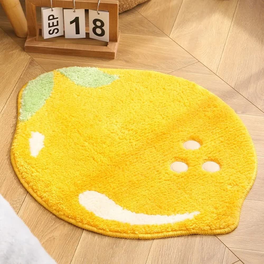 Tapis de salle de bain citron pour réveiller votre routine du matin
