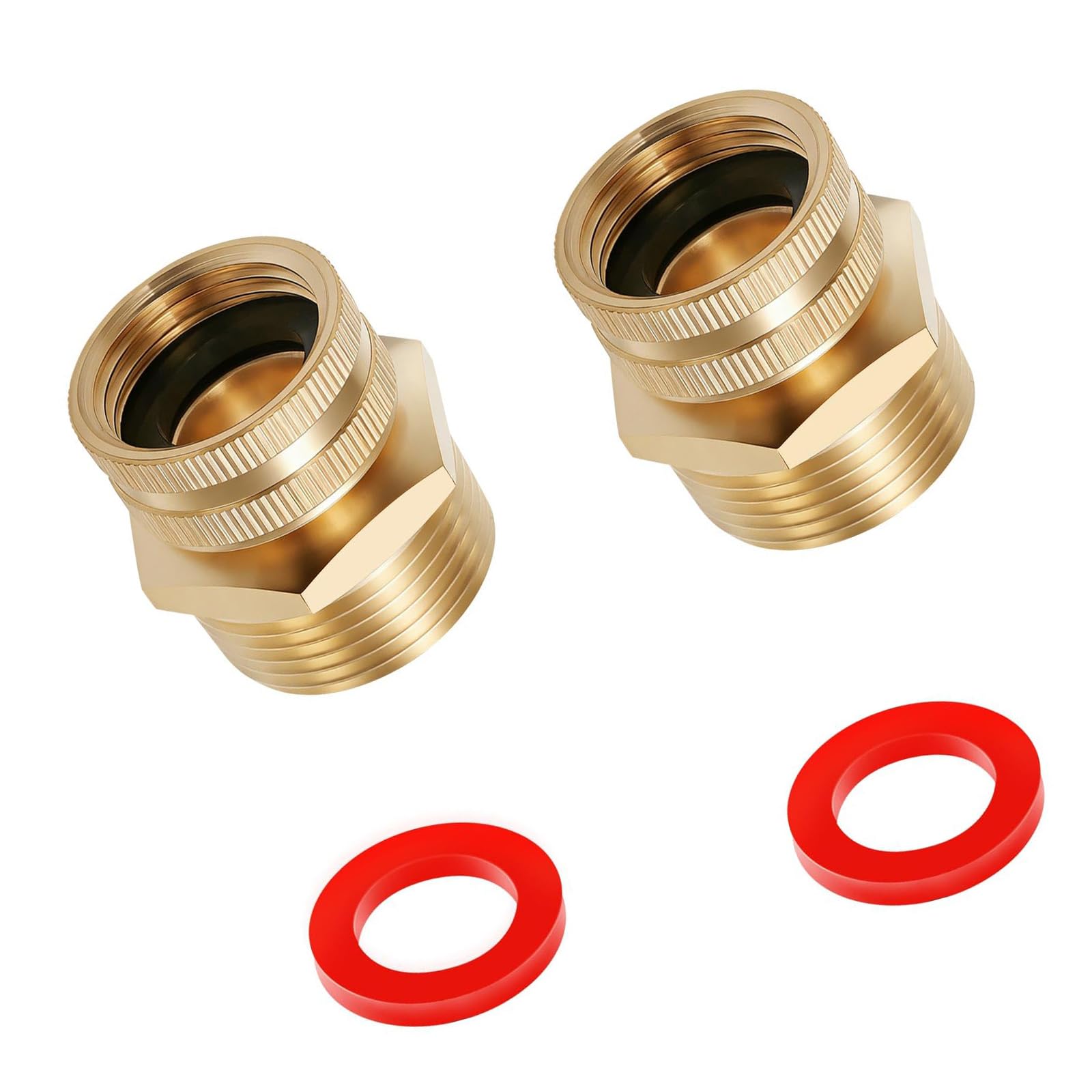 Apglsxy Women's Multicolor 2Pcs Rotating Brass Hose Connector 3 / 4Inch To 1Inch Male Thread Adapter Hose To Pipe Fitting Enduring To Pipe Fitting