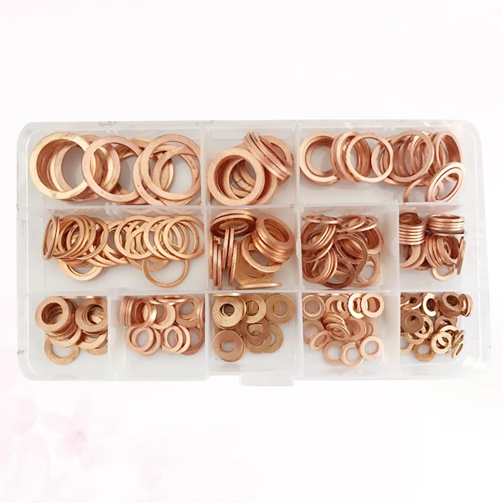 Generic 300pcs Copper Metric Sealing Washers Assortment Set to M20 - (Color: As Shown)