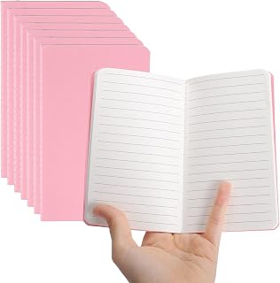 MEGAPENNA 8 Pack A6 Notebook, A6 Journal Ruled Lined Mini Notebook,Pink